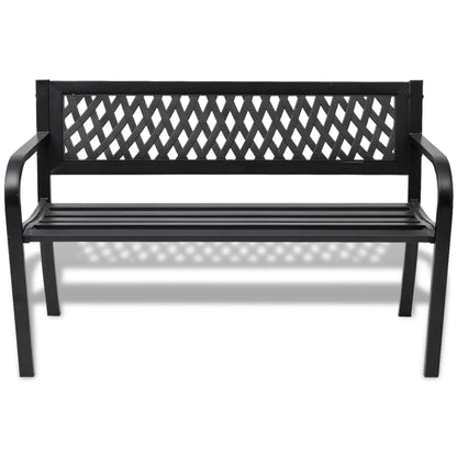 Panchina da Giardino 118 cm in Acciaio Nera | homemem39