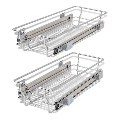 Cestelli a Rete Scorrevoli 2 pz Argento 300 mm | homemem39