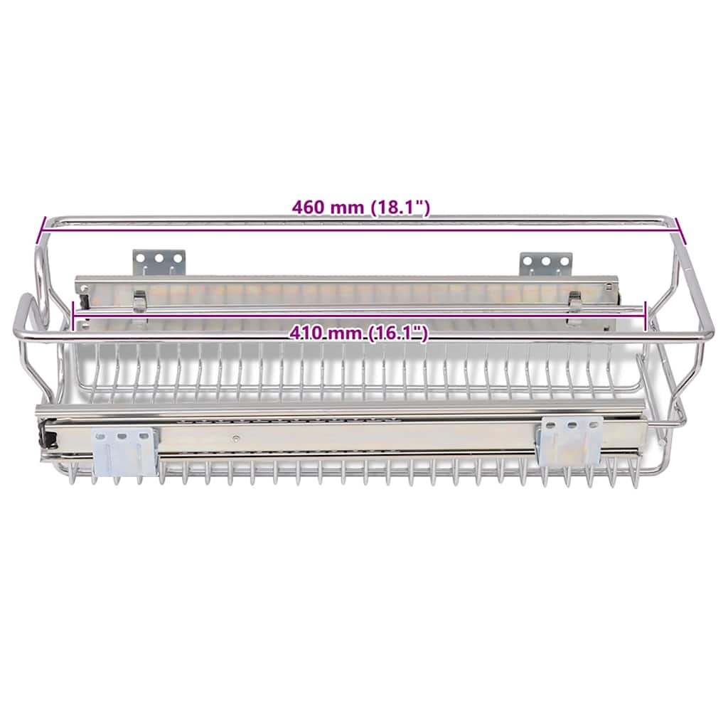 Cestelli a Rete Scorrevoli 2 pz Argento 300 mm - homemem39