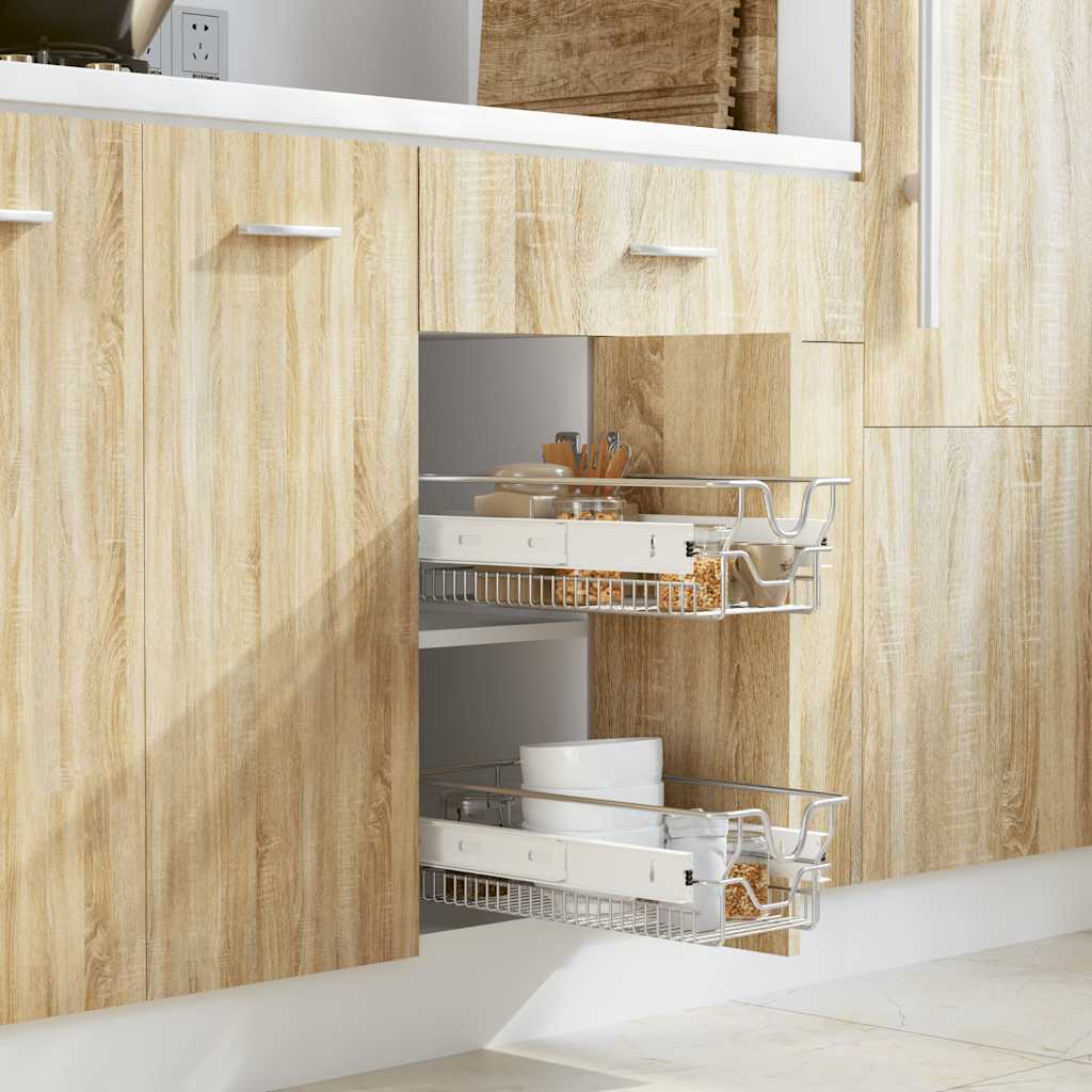 Cestelli a Rete Scorrevoli 2 pz Argento 300 mm - homemem39