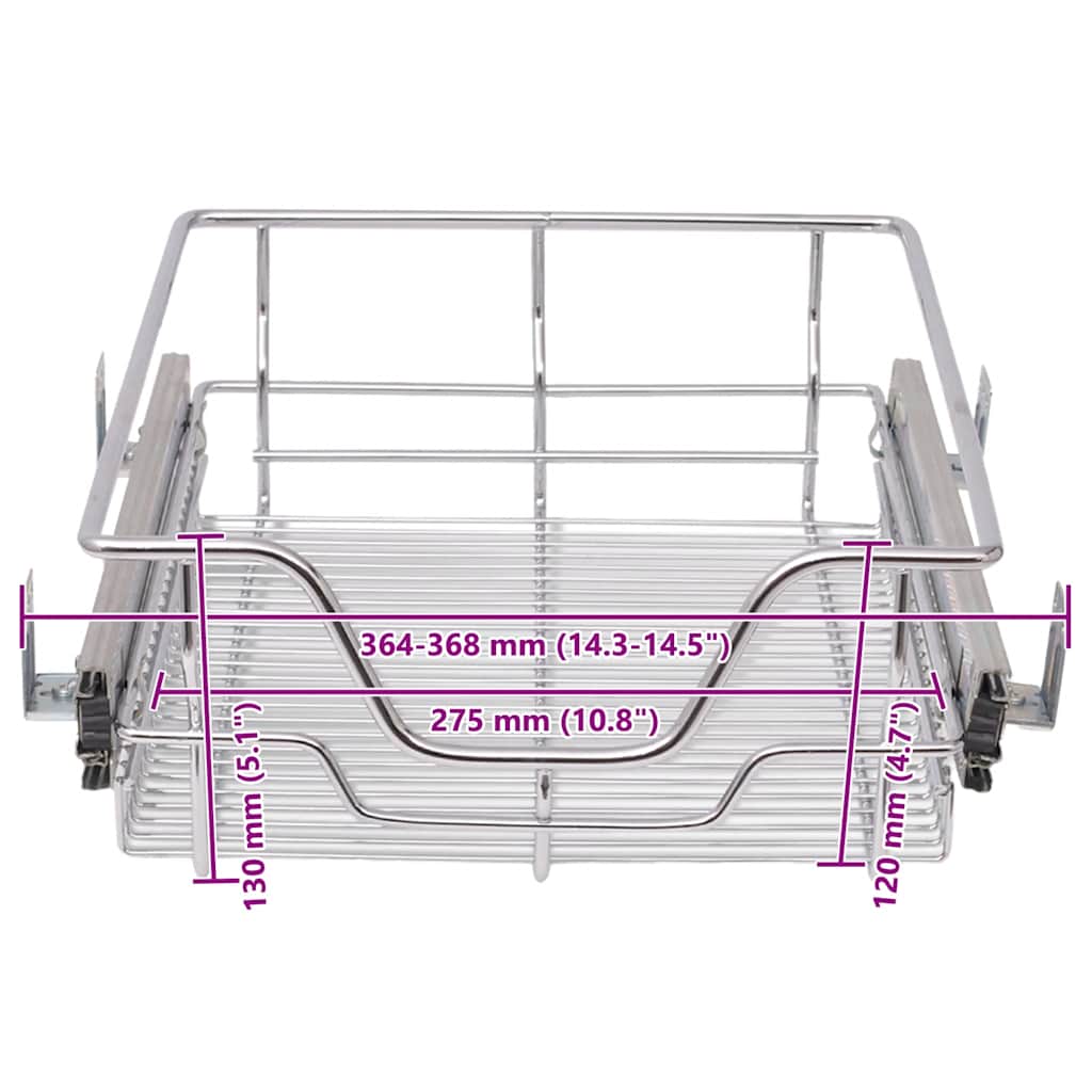 Cestelli a Rete Scorrevoli 2 pz Argento 400 mm | homemem39