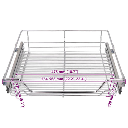 Cestelli a Rete Scorrevoli 2 pz Argento 600 mm | homemem39