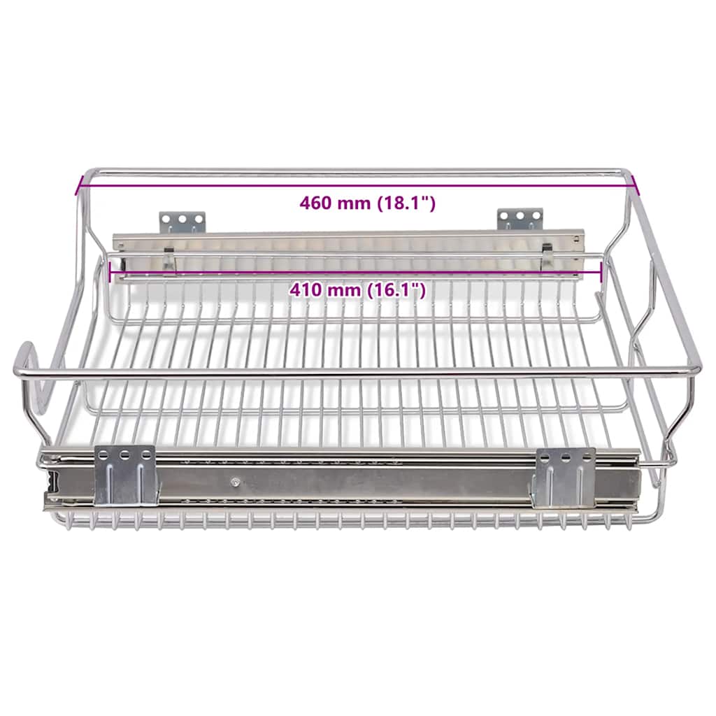 Cestelli a Rete Scorrevoli 2 pz Argento 600 mm | homemem39