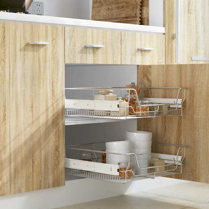 Cestelli a Rete Scorrevoli 2 pz Argento 600 mm - homemem39