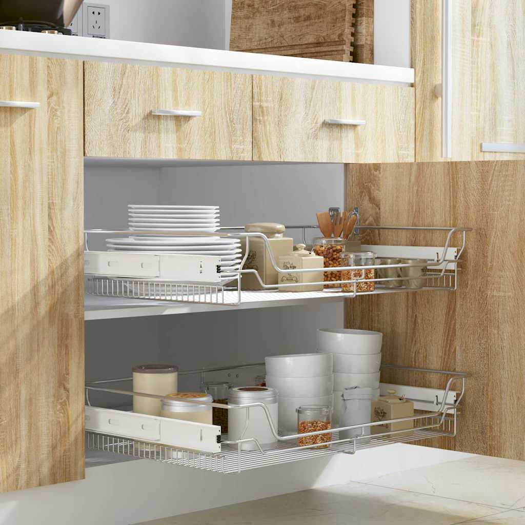 Cestelli a Rete Estraibili 2 pz 800 mm Argentati - homemem39