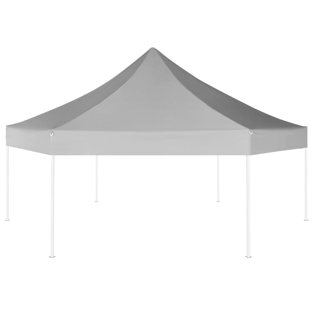 Gazebo Pieghevole Esagonale Pop-Up Grigio 3,6x3,1 m | homemem39
