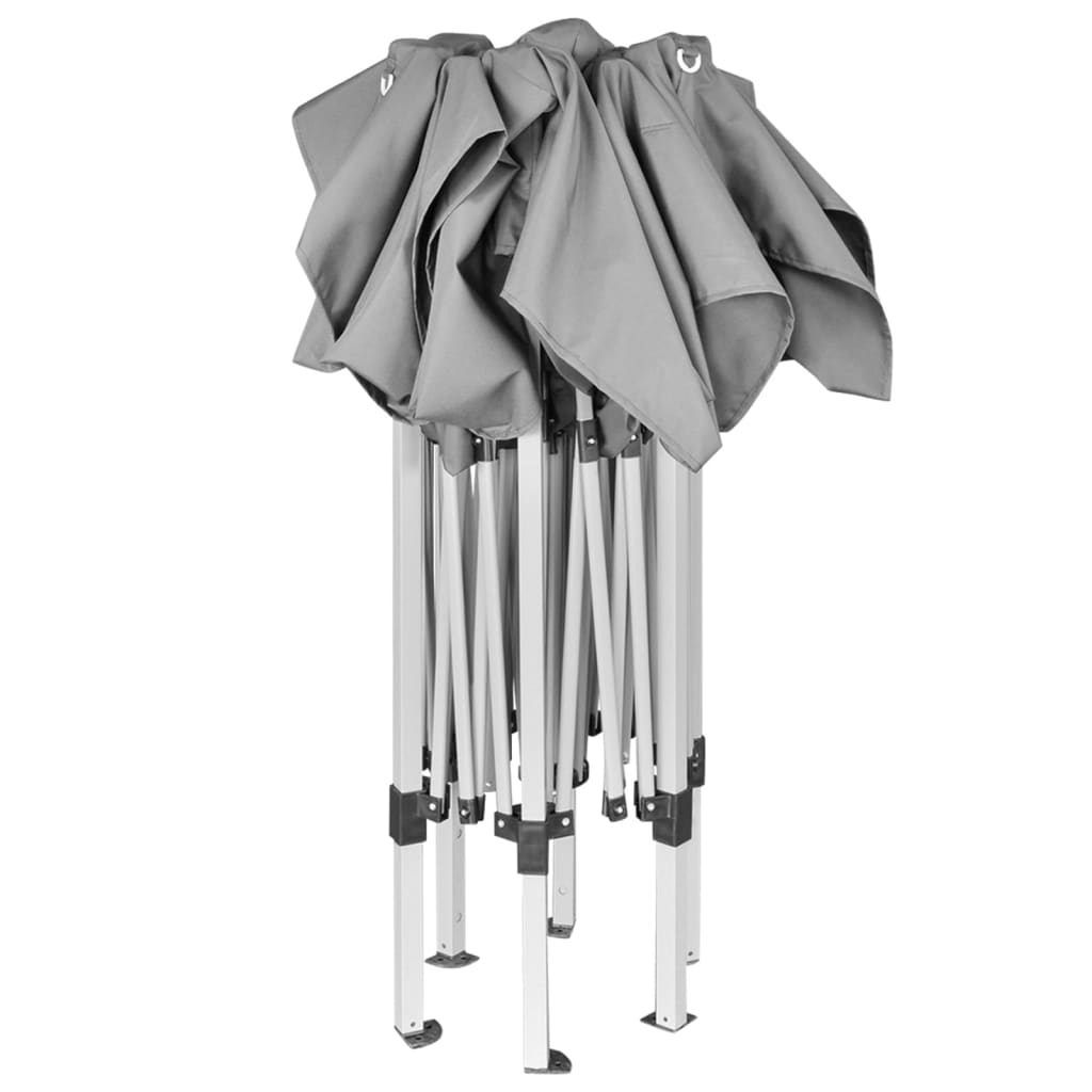 Gazebo Pieghevole Esagonale Pop-Up Grigio 3,6x3,1 m | homemem39