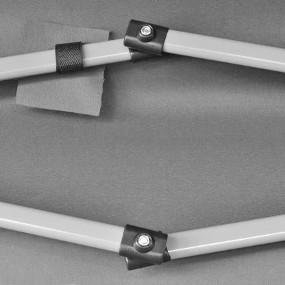 Gazebo Pieghevole Esagonale Pop-Up Grigio 3,6x3,1 m - homemem39