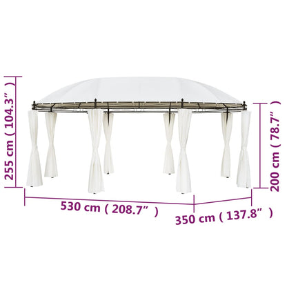 Gazebo Bianco Crema 530x350x265 cm | homemem39