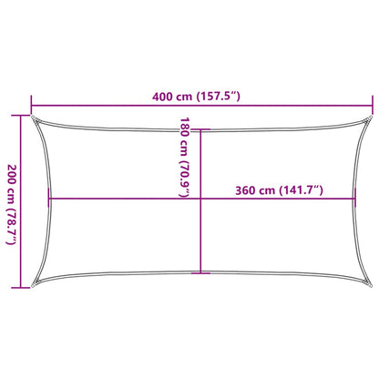 Parasole a vela HDPE Rettangolare 2x4 Crema