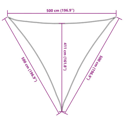 Triangular HDPE Sunshade Sail 5x5x5 m Cream