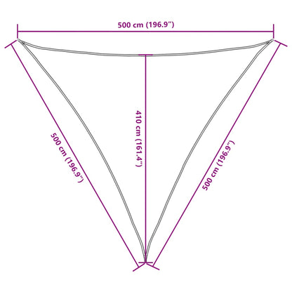 Parasole a Vela Oxford Triangolare 5x5x5 m Beige
