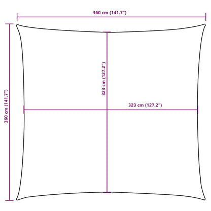 Parasole a Vela Oxford Quadrato 3,6x3,6 m Crema