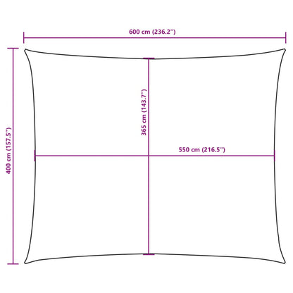 Parasole a Vela Oxford Rettangolare 4x6 m Crema