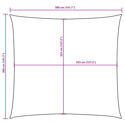 Parasole a Vela Oxford Quadrato 3,6x3,6 m Antracite
