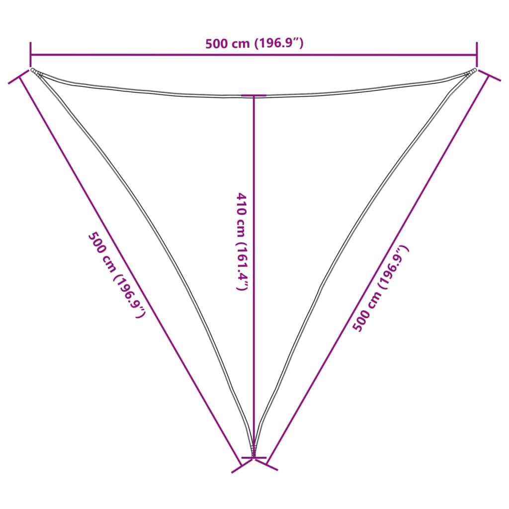 Parasole a Vela Oxford Triangolare 5x5x5 m Antracite - homemem39