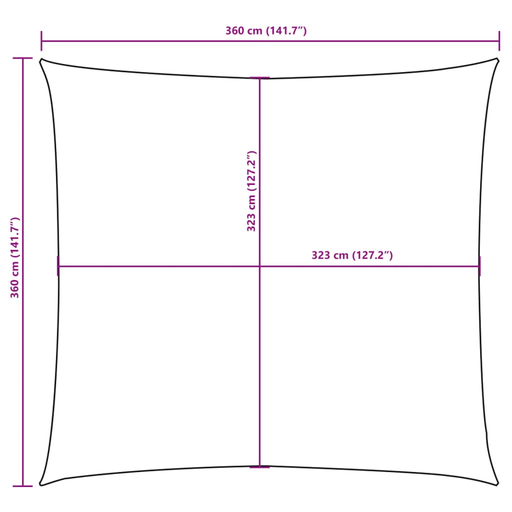 42307 vidaXL Sunshade Sail Oxford Fabric Square 3,6x3,6 m Terracotta