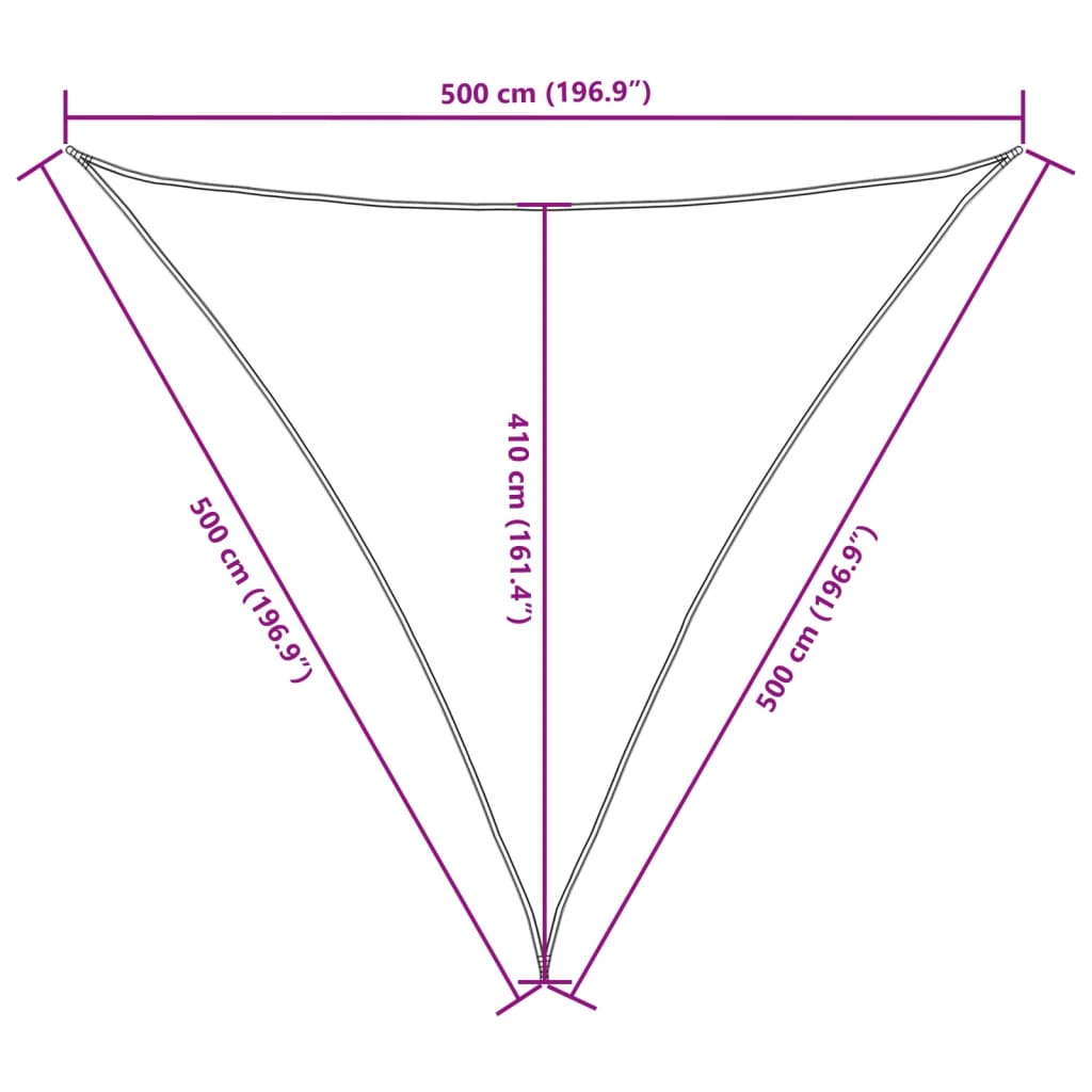 Parasole a Vela Oxford Triangolare 5x5x5 m Terracotta