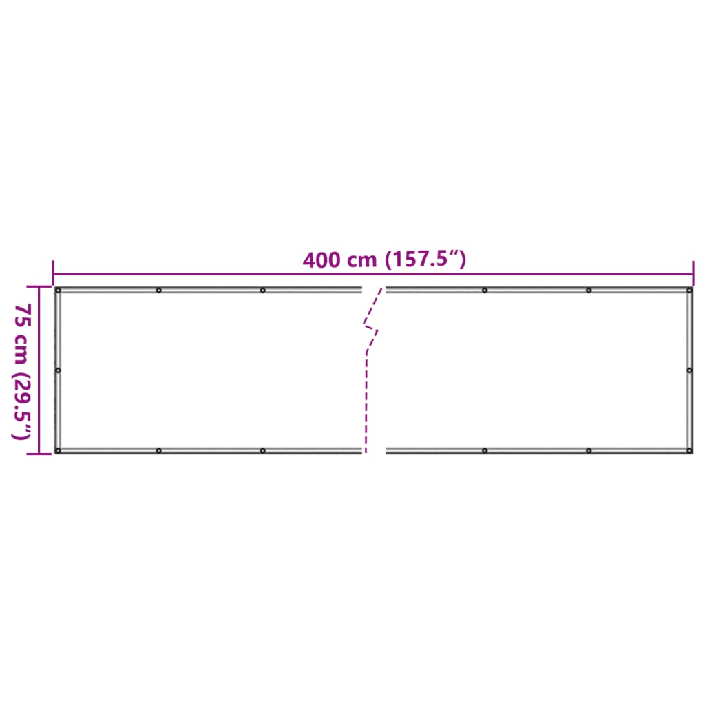 Paravento da Balcone in Tessuto Oxford 75x400 cm Antracite