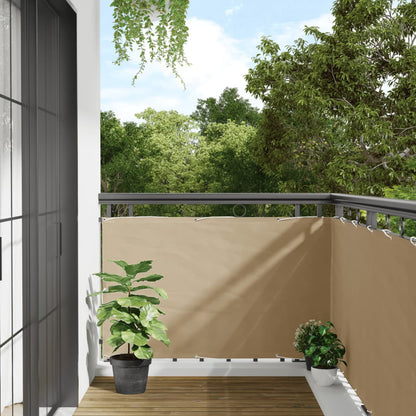 Paravento da Balcone in Tessuto Oxford 90x400 cm Beige | homemem39