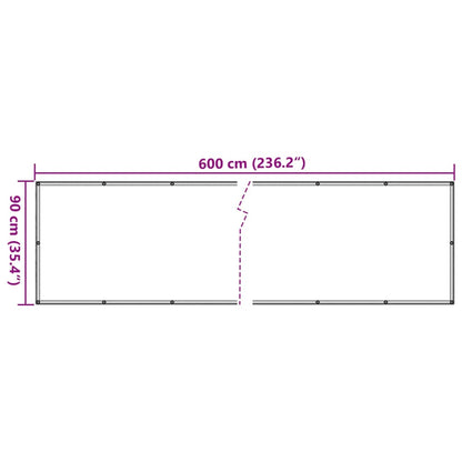 Paravento da Balcone in Tessuto Oxford 90x600 cm Beige | homemem39