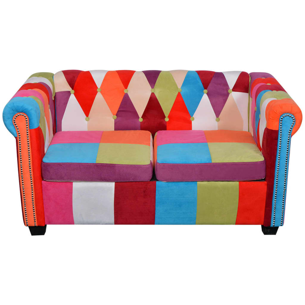 Divano Chesterfield a 2 Posti in Tessuto | homemem39