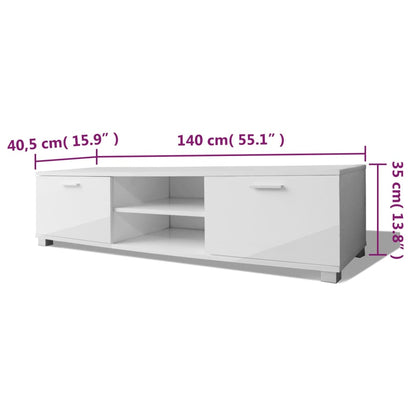 Mobile Porta TV Bianco Lucido 120x40,5x35 cm - homemem39