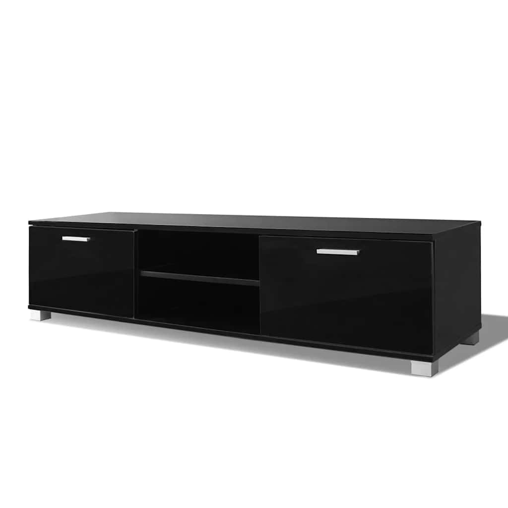 Mobile Porta TV Nero Lucido 140x40,5x35 cm | homemem39