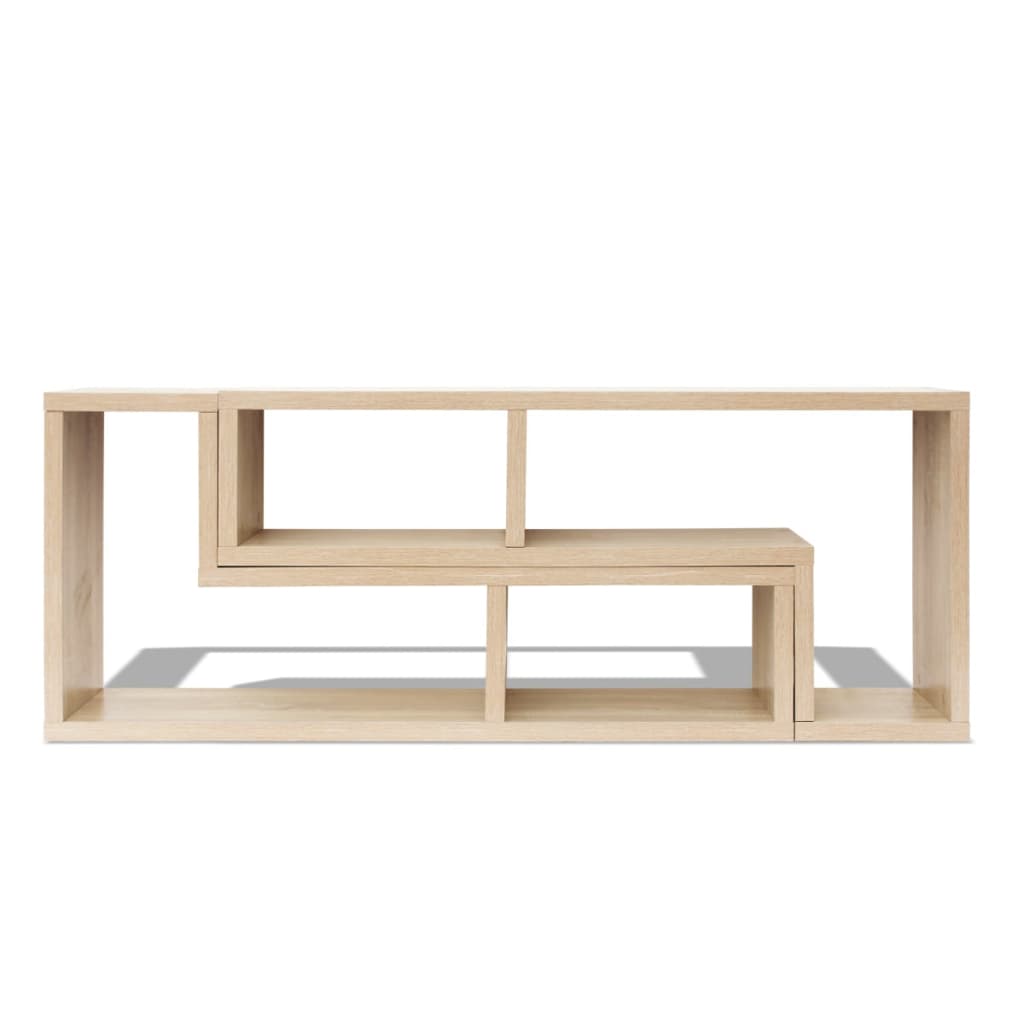 Double L-shaped TV stand in oak colour