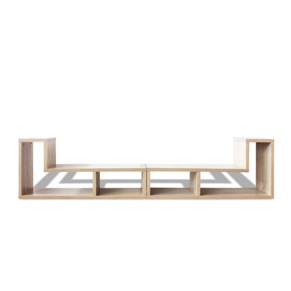 Double L-shaped TV stand in oak colour