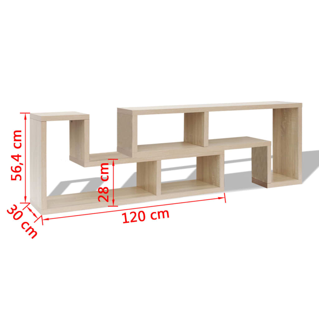 Double L-shaped TV stand in oak colour