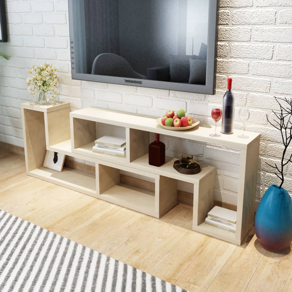 Double L-shaped TV stand in oak colour