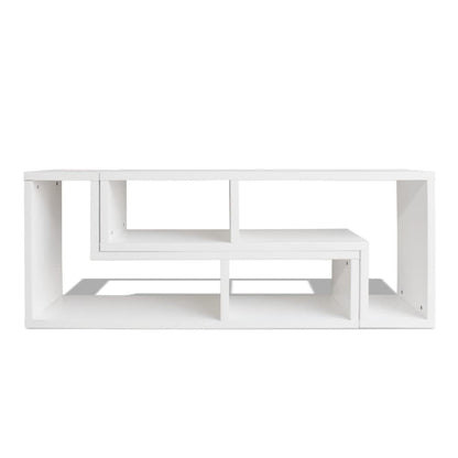 White Double L-Shaped TV Stand