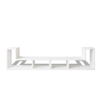 White Double L-Shaped TV Stand