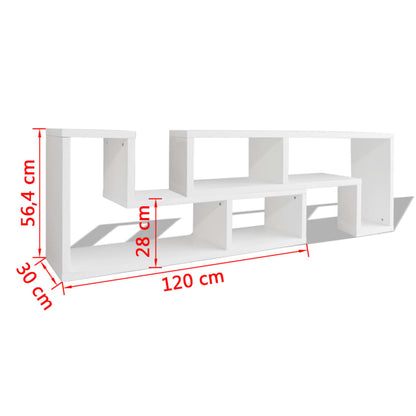 White Double L-Shaped TV Stand