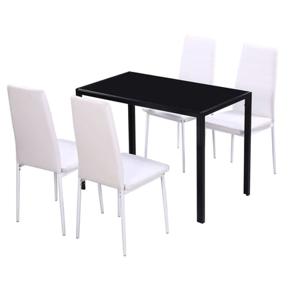Set Tavolo da Pranzo 5 pz Nero e Bianco - homemem39