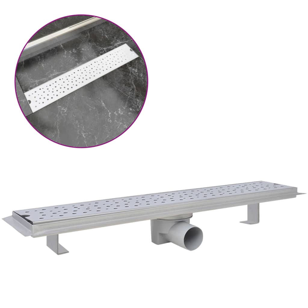 Canaletta di Drenaggio per Doccia a Bolle 630x140 mm in Acciaio - homemem39