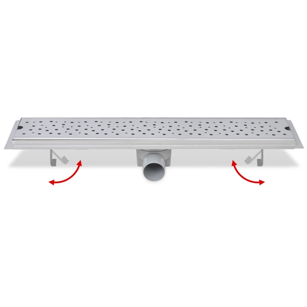 Canaletta di Drenaggio per Doccia a Bolle 630x140 mm in Acciaio - homemem39