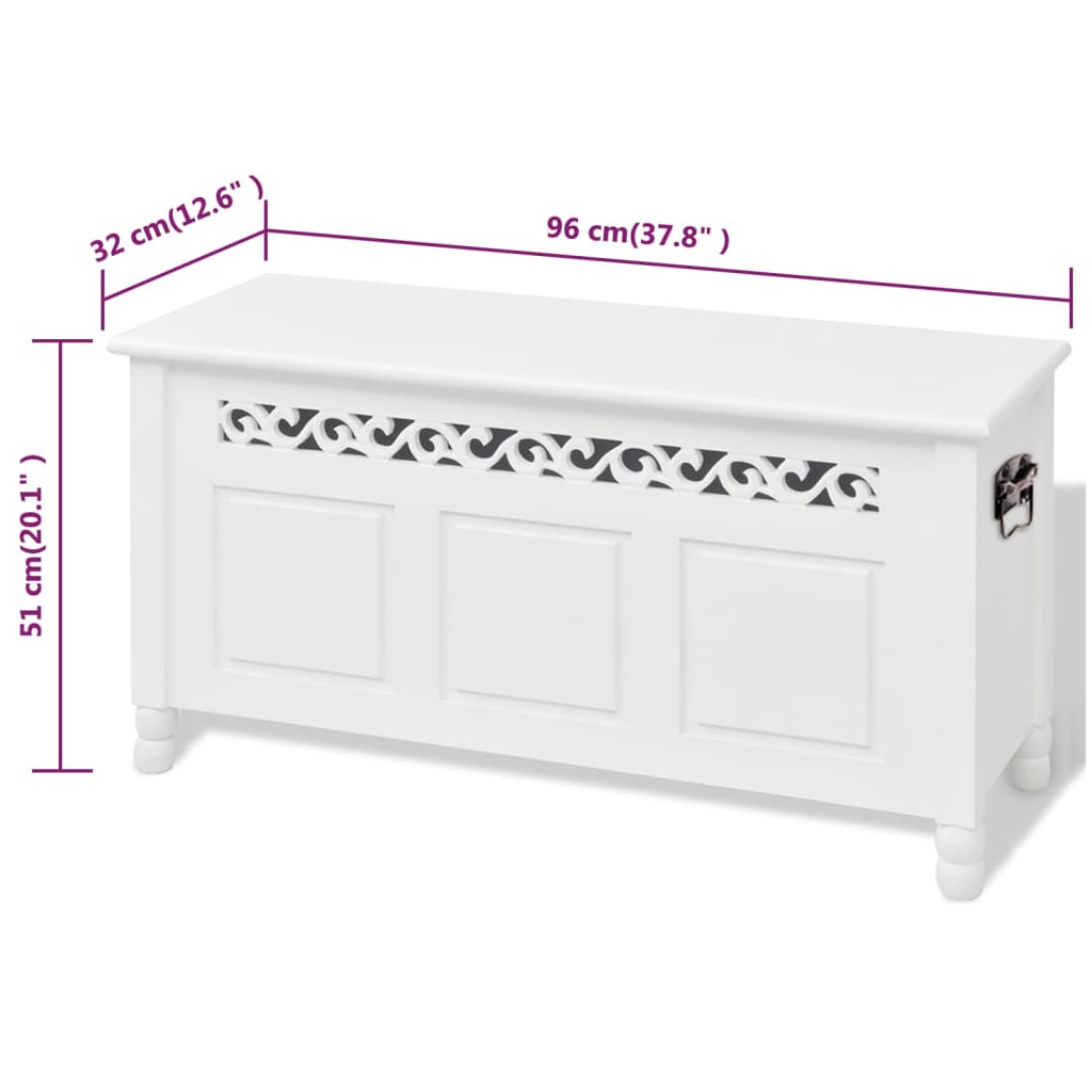 Cassapanca in Stile Barocco MDF Bianca | homemem39
