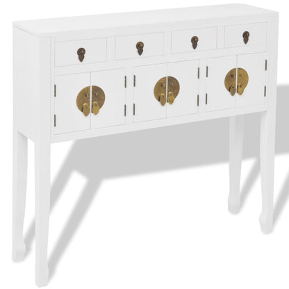 Credenza in Stile Cinese in Legno Massello Bianca - homemem39