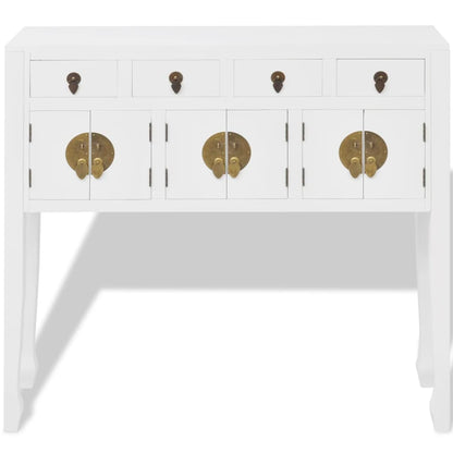 Credenza in Stile Cinese in Legno Massello Bianca - homemem39