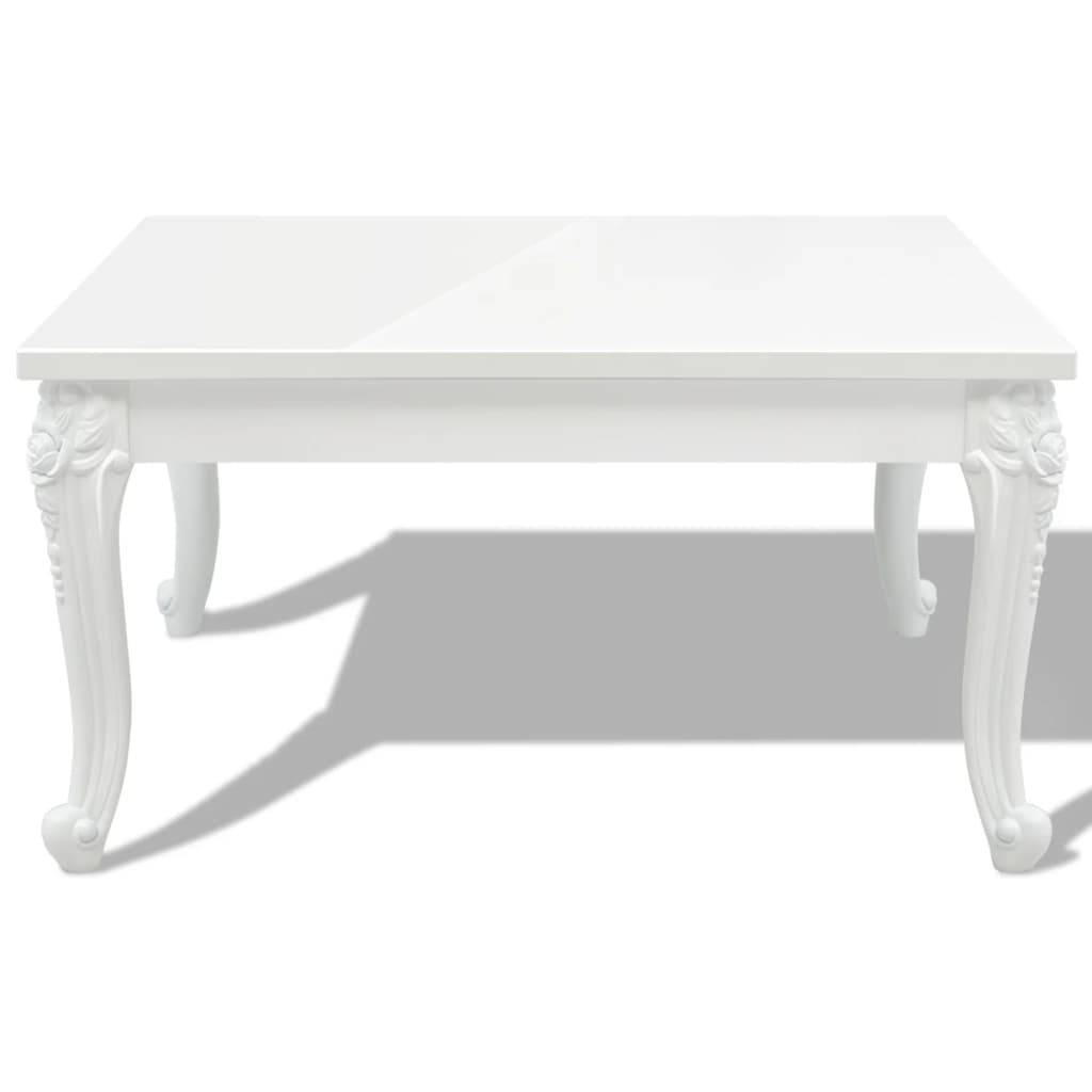 Tavolino da Salotto 80x80x42 cm Lucido Bianco | homemem39