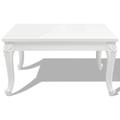 Tavolino da Salotto 80x80x42 cm Lucido Bianco | homemem39