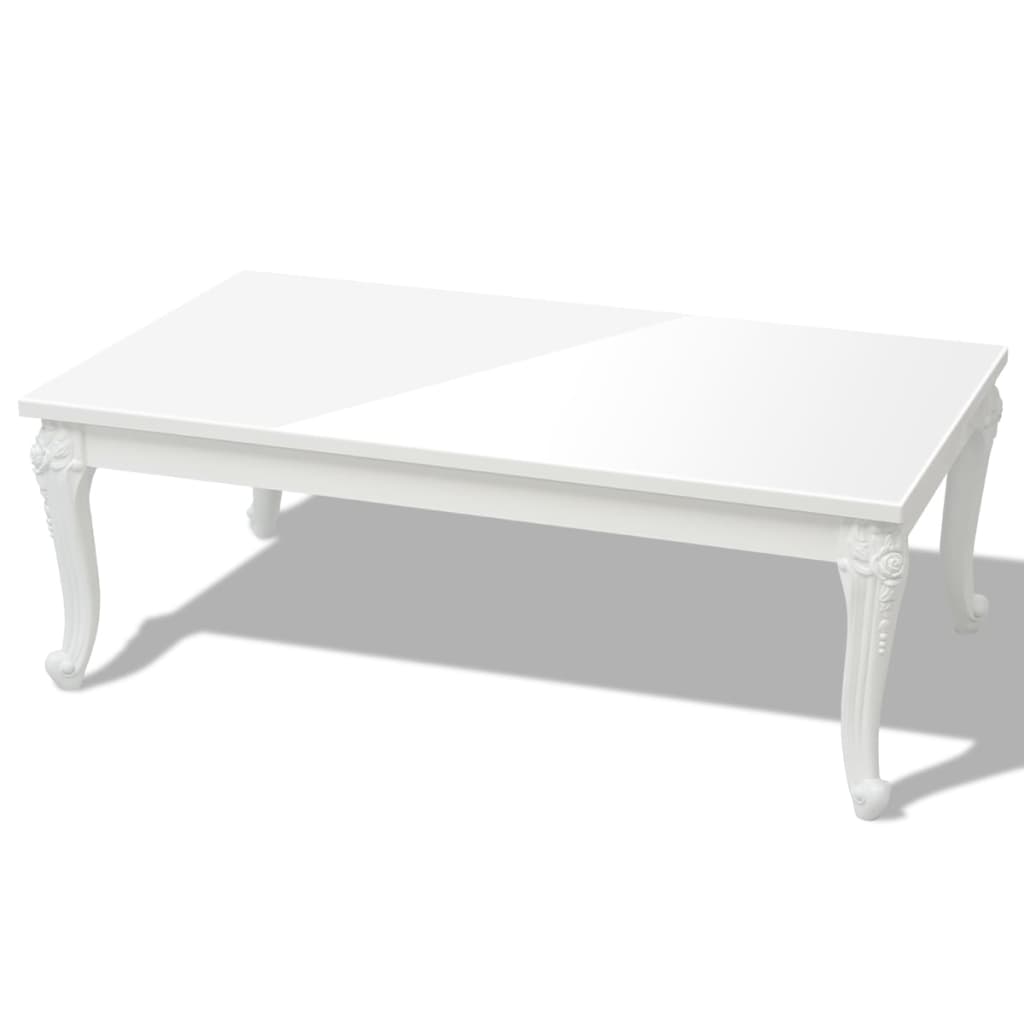 Tavolino da Salotto 115x65x42 cm Bianco Lucido