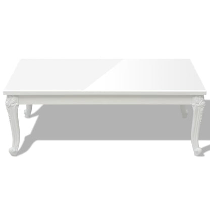 Tavolino da Salotto 115x65x42 cm Bianco Lucido