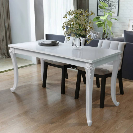 Tavolo da Pranzo 116x66x76 cm Bianco Lucido - homemem39