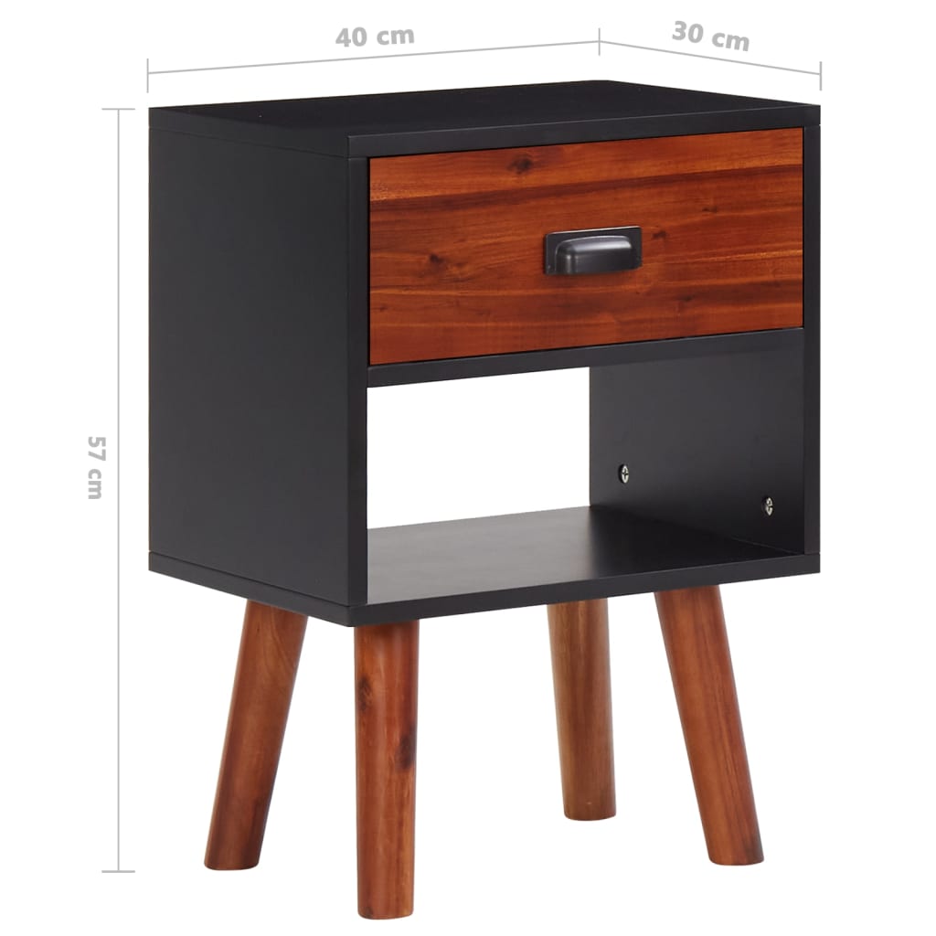 Comodino in Massello Acacia 40x30x57 cm | homemem39
