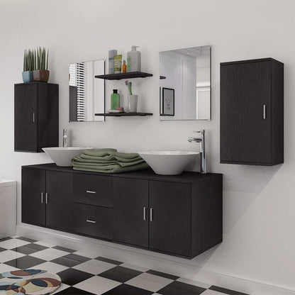 Set Mobili da Bagno 11 pz con Lavabo e Rubinetto