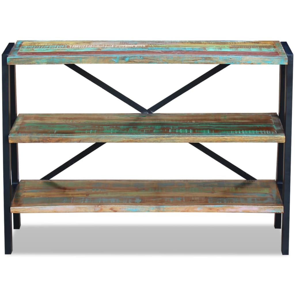 Credenza con 3 Ripiani in Legno Massello Anticato