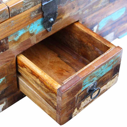 Tavolino da Caffè Baule Legno Massello di Recupero 80x40x35 cm | homemem39